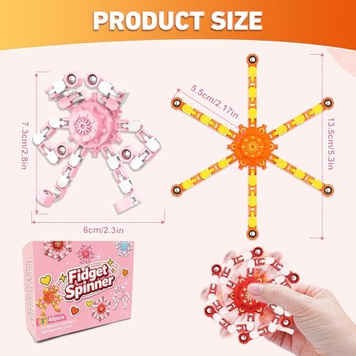 24PCS Fidget Spinners,Funny Sensory Fidget Toys with Valentines Card