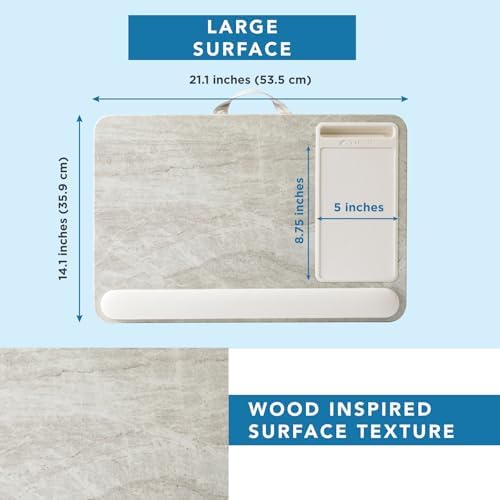 LAPGEAR Home Office Pro Lap Desk – Taj Mahal Marble, Fits 15.6” Laptops