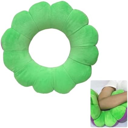 Flower Donut Pillow, Targeted Pressure Relief & Elevation Cushion for Tailbone, Ear, Elbow, Ankle & Wrist, Positioning Pad for Surgery Recovery, Office Nap & Home Support (Green & Purple)