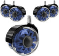 Hirate 3 inch Office Furniture Casters 7/16 inch Stem Dual Rubber Wheel