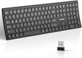 TECKNET Bluetooth Wireless Rechargeable Keyboard with BT5.0, 2.4G & Wired