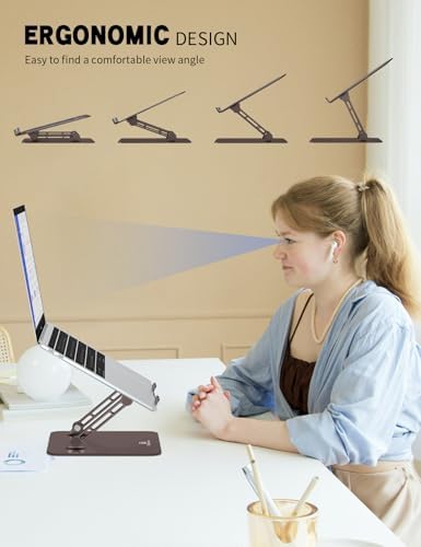 Z-Shaped Laptop Stand for Desk Fits 10"-16" Notebook Coffee Brown