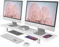 Fenge 39.4” Dual Monitor Stand with Height Adjustable Legs, White