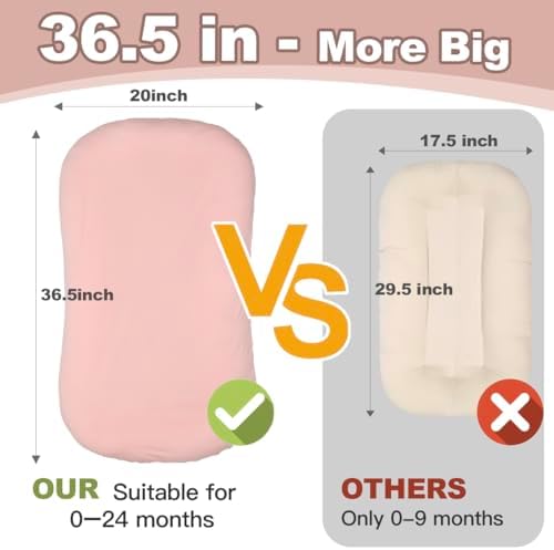 Baby Lounger Oversized 0-24 Months, Home and Travel Infant Cushion-Pink