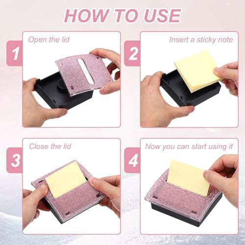 PATIKIL Stick Note Pad Holders 4x4 Sticky Note Dispenser Pink Leopard