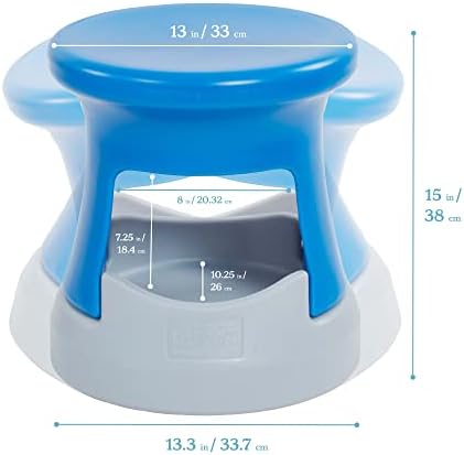 ECR4Kids Active Storage Wobble Stool, 15in Seat Height, Childrens Furniture, Blue/Light Grey