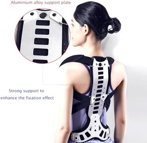 Orthosis Cervical Thoracic Halo Brace, Metal Spinal Auxiliary Orthosis, Adjustable Rigid Metal Extension Back Straightener Brace Vest, for Kyphosis Humpback Thoracic Spinal Support Pain Relief (Medium)