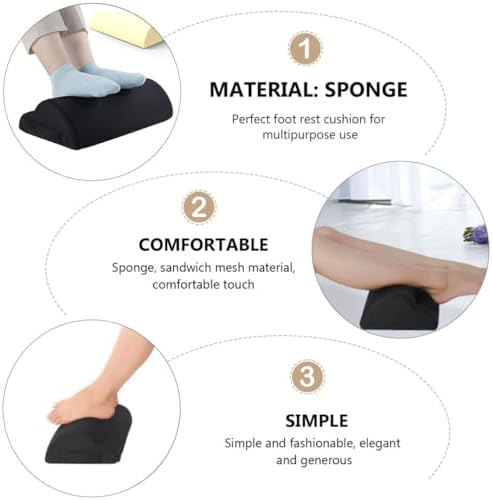 Veemoon Desk Sponge Foot Rest Pad Semi-Cylindrical Cushion for Office Use Foot Relaxation and Massage for Work Desk
