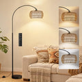 Ambimall Boho Arc Floor Lamp, Color Temperatures and Brightness Adjustable