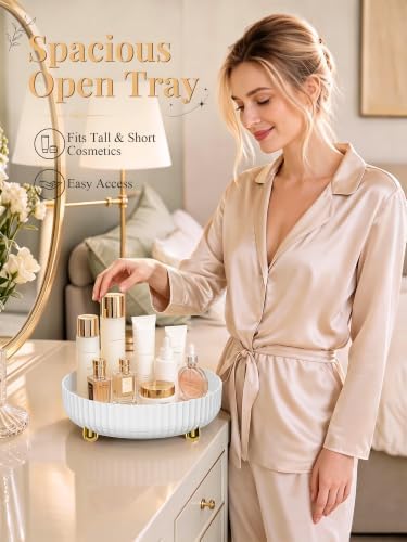 Niunuerga 360 Rotating Makeup Organizer - Perfume Vanity Skincare Tray