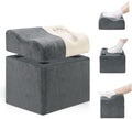Foot Rest for Under Desk at Work, Ergonomic 2-in-1 Footrest Stool with 3 Adjustable Heights, Wave Contoured Foam Leg & Feet Support Cushion with Washable Velvet Cover for Office Chair, Gaming, Car
