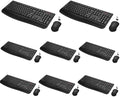 QUASIO Wireless Keyboard Mouse Combo, Windows & Mac Compatible (8 Pack)