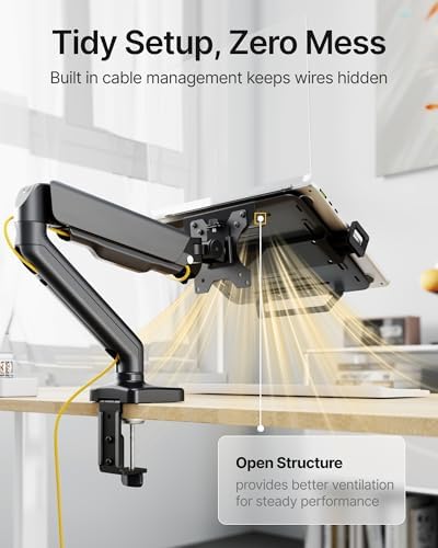 monTEK 2-in-1 Laptop & Monitor Desk Mount, Fits 12–18"Laptops & 32" Screens