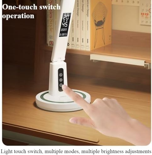 Multifunctional LED Eye Protection Desk lamp | No Flicker, Anti-Blue Light, 5-Speed dimming and Color Adjustment, USB Charging and Portable (Clock Charging)