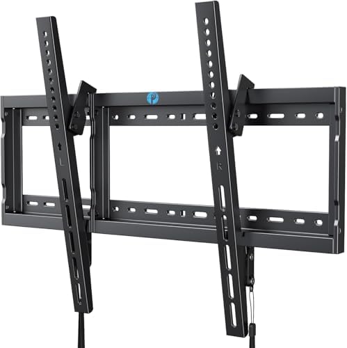 Pipishell Tilt TV Wall Mount Bracket Low Profile for Most 37-90 Inch LED LCD OLED Plasma Flat Curved TVs, Large Tilting Mount Fits 16"-24" Wood Studs Max VESA 600x400mm Holds up to 132lbs