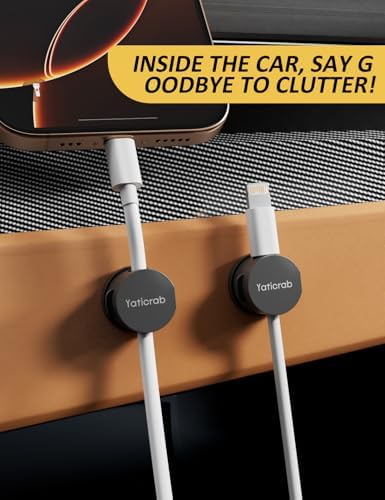 Cable Management Clips, 7-Pack Black Cord Organizers, Desktop Cable Holders Compatible with 0-8mm Wires
