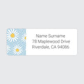 Dotty about Paper Personalized Oopsy Daisies - Blue - Return Address Labels x 100