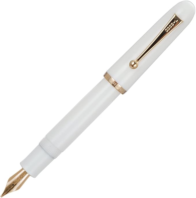 Jinhao 9016 Fountain Pen Medium Heartbeat Point, Dadao Series White Acrylic with Large Converter for Writing