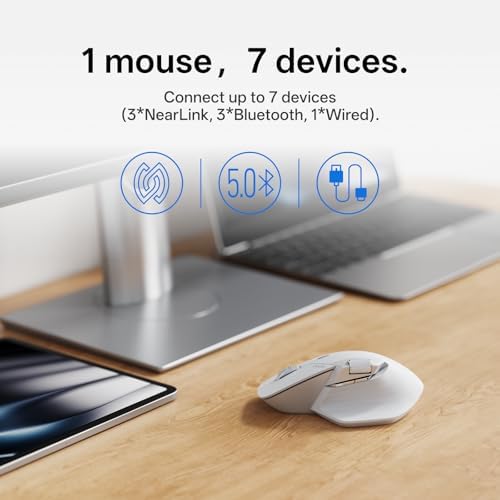 Rapoo MT760 PRO Wireless Mouse, NearLink + Bluetooth 5.0 Multi-Device, 12K DPI, 2K Polling, Ergo for Work & Gaming, 11 Programmable Buttons, On-Board Memory, Quiet Clicks, USB-C, 120 Days Battery Life