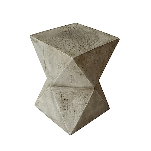 Lux Outdoor Weight Concrete Side Table, Light Gray