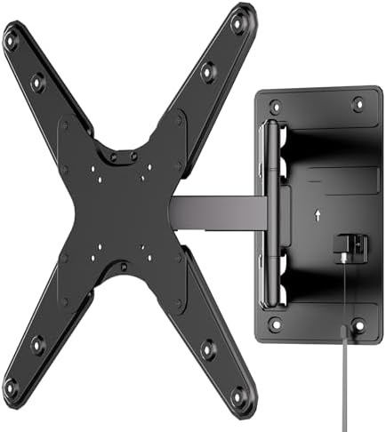 Mount-It! Lockable RV TV Mount 23-55 Inch, Full Motion RV TV Wall Mount for Camper, Travel Trailer & Motorhome, Pull Cord Locking Mechanism, Quick Release, Heavy Duty VESA 75x75-400x400, 77 lb