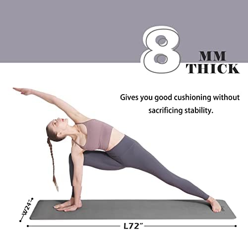 UMINEUX Yoga Mat Extra Thick 1/3'' & 2/5" Non Slip Yoga Mats for Women Eco Friendly TPE Fitness Exercise Mat with Carrying Sling & Storage Bag