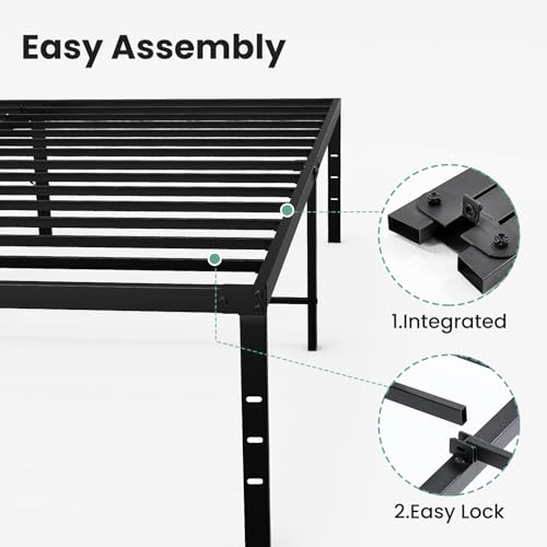 Full Size Metal Bed Frame, Platform Bed Frame, 16 Inch