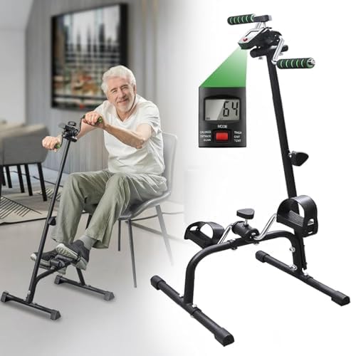 Pedal Exerciser Bike for Seniors Hand Arm Leg and Knee Stroke Recovery Equipment for Seniors fit for Full Body Great Gift for Elderly RehabWorkout
