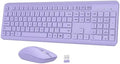 Wireless Keyboard and Mouse Combo, Full-Size Silent Ergonomic Keyboard and Optical Mouse, Long Battery Life, 2.4GHz Lag-Free Cordless Mice Keyboard for Computer, Mac, Laptop, PC, Windows(Purple)