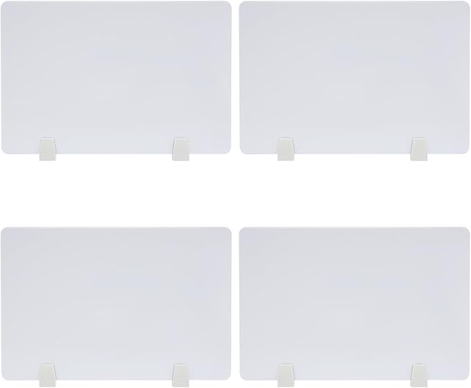4PCS Desk Dividers Office Partitions, Privacy Desk Panel Protective, Acrylic Plexiglass Shield with Clamps for Offices Schools Call Centers - 23.6”L X15.8”W