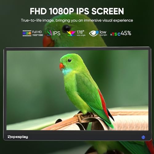 Dopesplay 15.6" Touchscreen Portable Monitor with 5000mAh Battery, 1080P