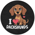 Soft Round Yoga Carpet, Large Home Decor Mat, Non Slip Machine Washable Kitchen Office Circle Rug Love Dachshunds