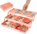 3 Tier Drawer Organizer Versatile Expandable Junk Drawer Organizer Pink