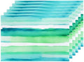 Shrahala Horizontal Stripes Watercolor Set of 6 12 X 18 Inch Linen Placemats, Soft Colorful Stripes Burlap Table Mat Washable Double Layered Heat Insulation for Indoor/Outdoor