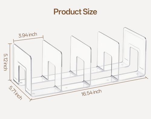 HBlife Widened 3.94 Inch Clear Acrylic Kids Shoe Rack for Closet Organizers and Storage, Small Shoe Rack 4 Sections Toddler Baby Shoe Storage Organizer Shelf, Desk File Book Purse Organizer (4 Pack)