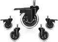 Hirate 5 Pack 3 inch Office Chair Caster Wheel Universal Stem 7/16" x 7/8"