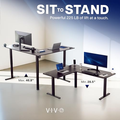 White 63 x 55 in Corner Standing Desk, DESK-E3CTW