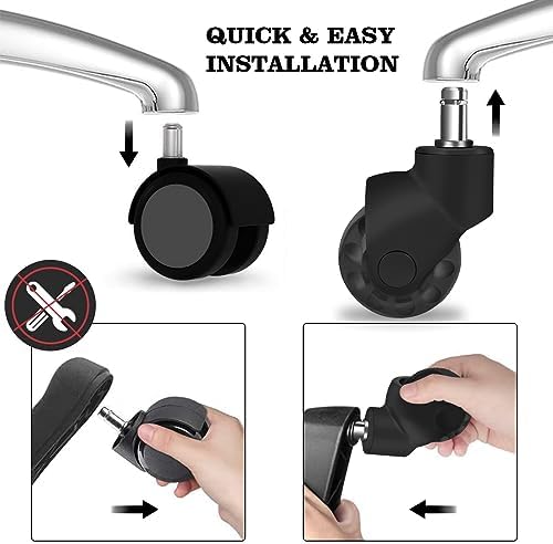 Hirate 2" Ball Caster Wheels with Nylon Cover 7/16" x 7/8" Standard Stem