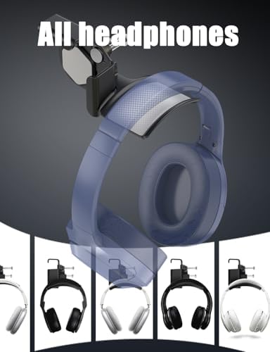 2-Pack Clamp-On Headset Holder, Adjustable Desk Headphone Hanger