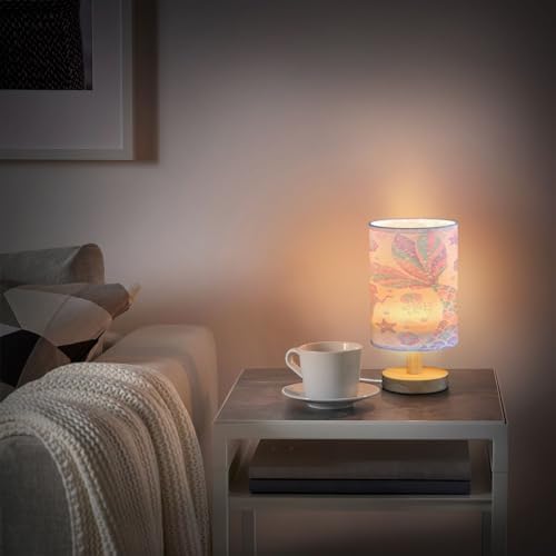 ALAZA Mermaid Starfish Jellyfish Seashell Decor Bedside Table Lamp with USB Port for Bedroom Nightstand Office Desk LED Bulb Included