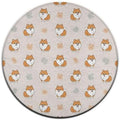 Room Sofa Yoga Soft Round Carpet, Home Decor Non Slip Kitchen Office Circle Rug, Machine Washable Modern Round Area Rug Cute Pomeranian Dog