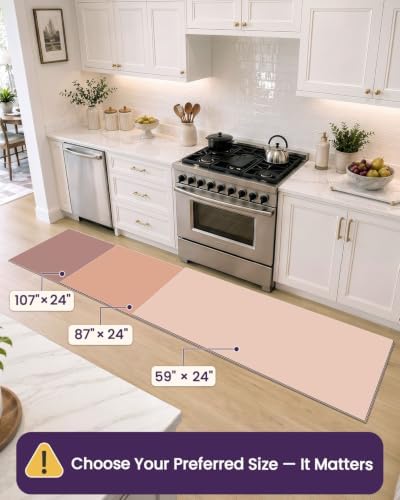 DEXI Kitchen Floor Mats Cushioned Anti Fatigue Runner 24x59 Red Brown
