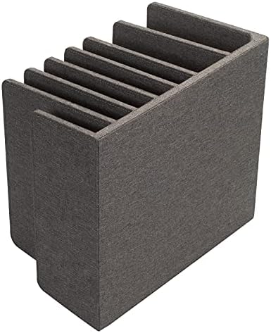 MobileVision Executive Dark Gray Device Organizer for Smartphones, Tablets and Laptops, 7 Slots with Extra Wide Slots for Laptops