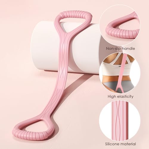 Adorila Figure 8 Resistance Band, Elastic Bands for Exercise for Arm, Shoulder, Back, Leg Stretching, Portable Home Office Elastic Training Band for Yoga, Pilates, Fits