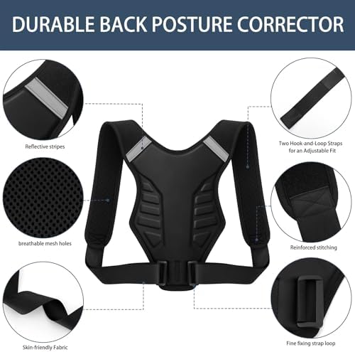 Posture Corrector for Women and Men Back Brace Upper Straightener Instant Support Hunchback Upright Straight Under Shirt Rounded Shoulder Relief Pain Correcting Spine Adjustable (S/M)