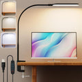 LED Desk Lamp with Clamp, 3 Color Modes 10 Brightness Levels, Long Flexible Gooseneck, Ultra Wide Brightness Range, led Clip Desk lamp, USB Eye-Caring Clip on Lights for Home Office, Black