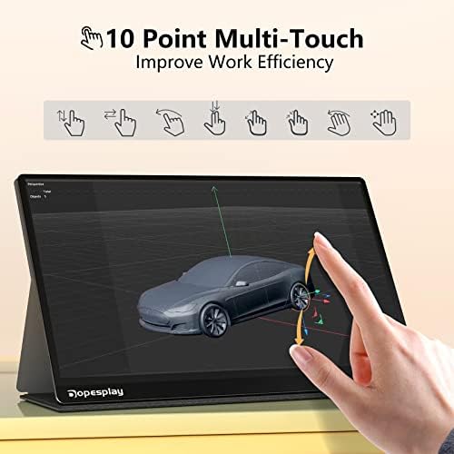 Dopesplay 15.6" Touchscreen Portable Monitor with 5000mAh Battery, 1080P