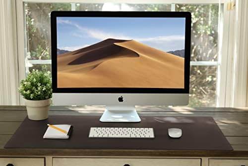 Vine Creations Leather Desk Mat Large 36" x 20", Desk Protector Mat, PU Leather Desk Pad, Large Mouse Pad, Desk Blotter, Desk Pads on Top of Desks, Desk Matt for Desktop, Office Desk Mat (Dark Brown)