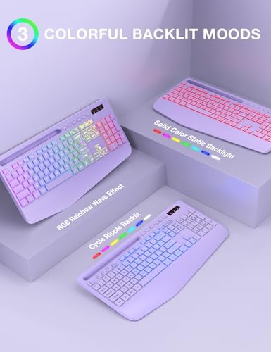 SABLUTE Wireless Keyboard and Mouse Combo, 9 Backlit Effects, RGB, 2.4GHz