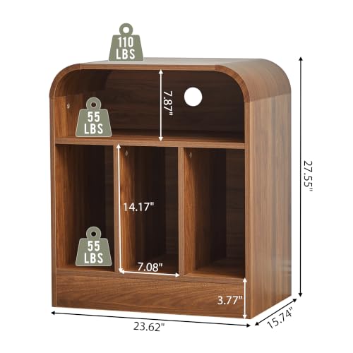 3-Tier Record Player Stand, Walnut